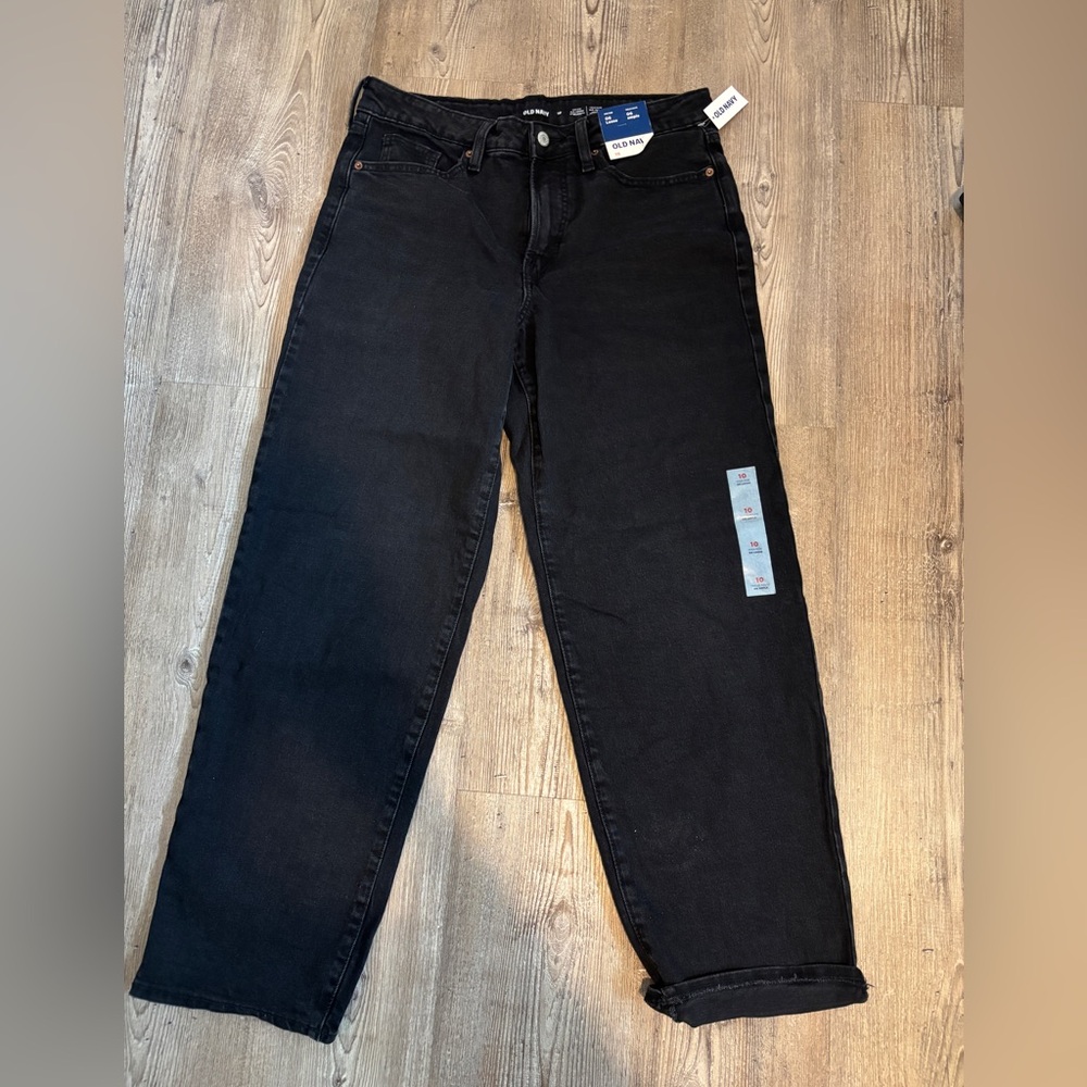 Old Navy OG loose Black Denim Jeans size 10